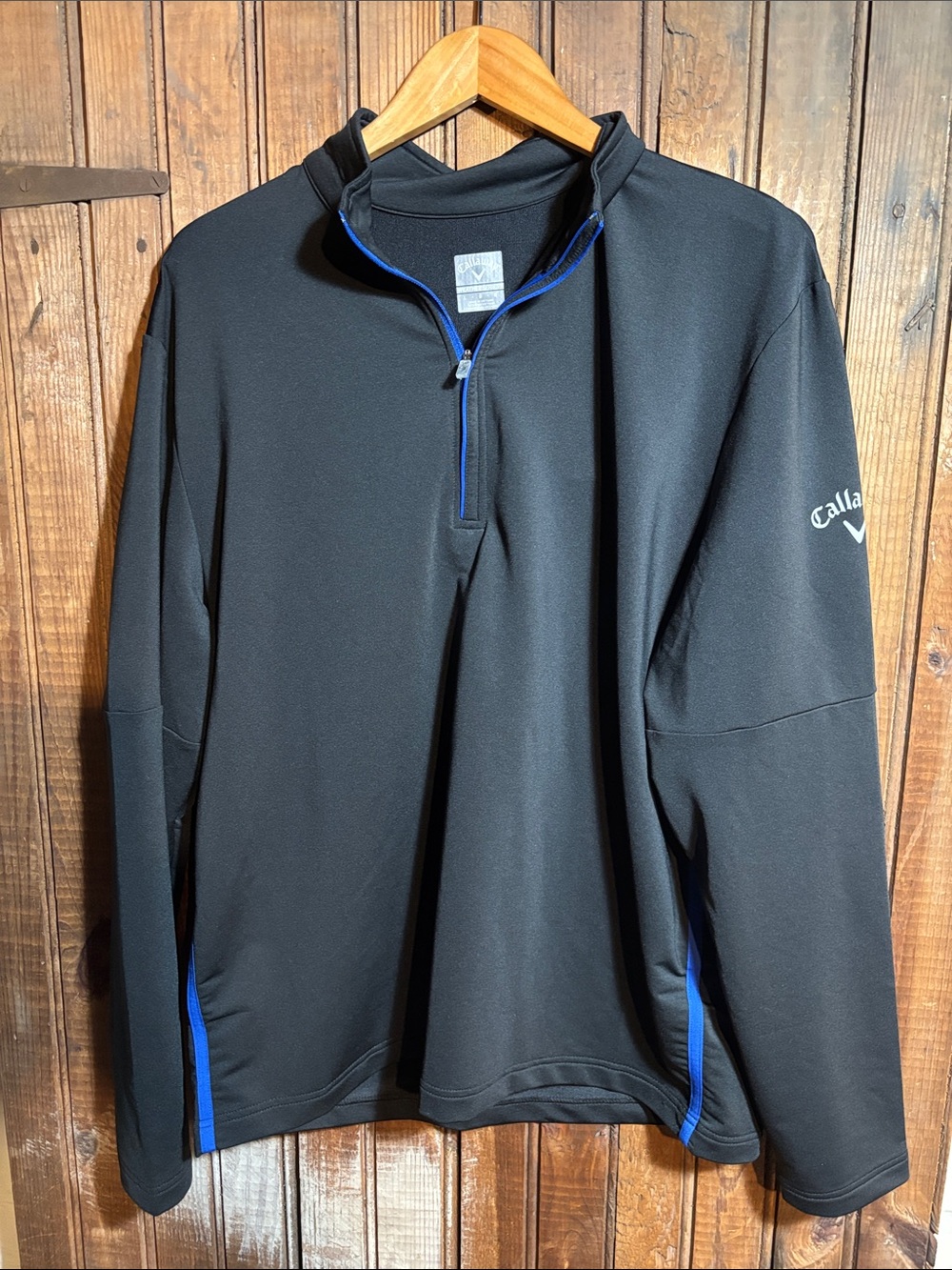 Callaway Black Performance 1/4-Zip Pullover with Blue Accents